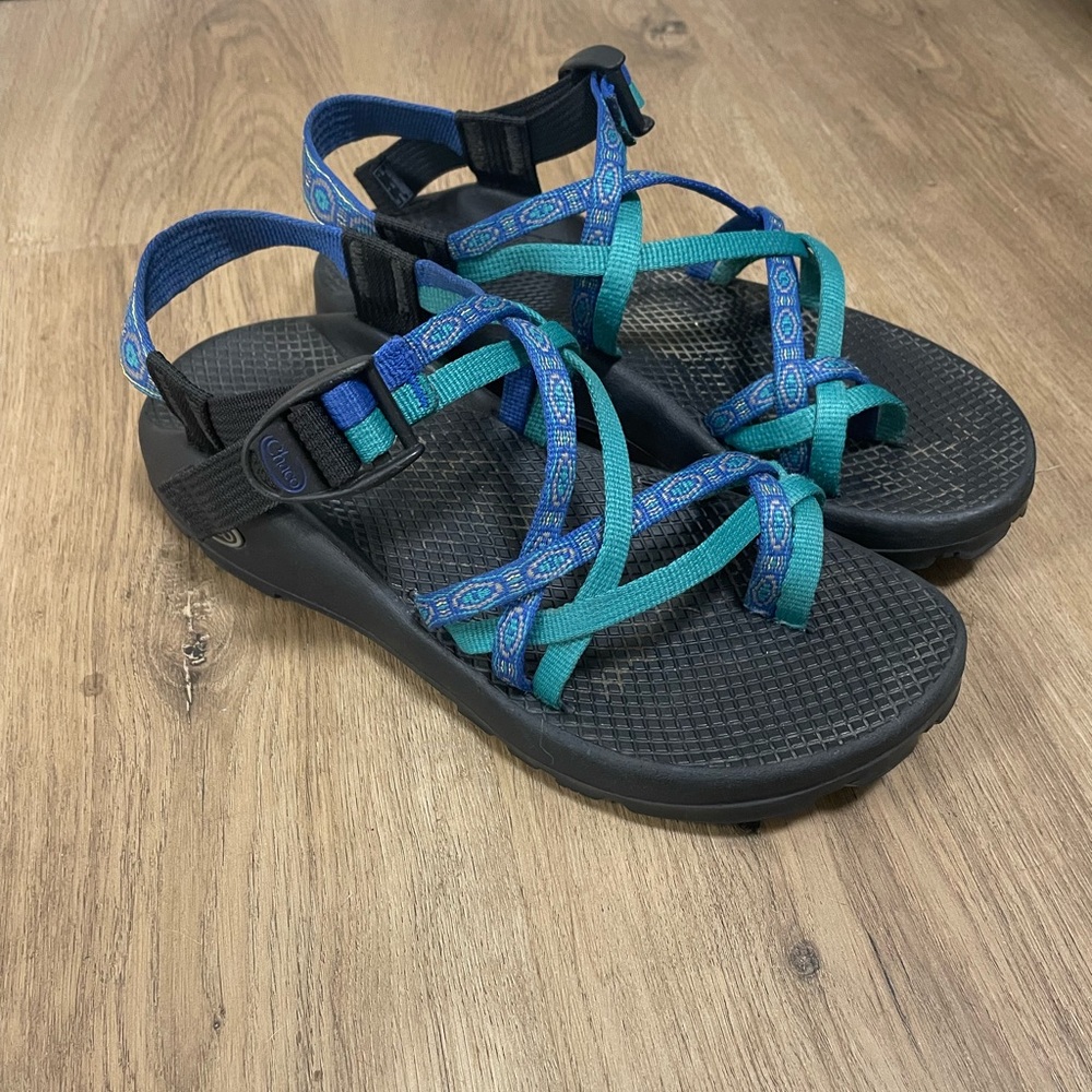 Women's Teva Strappy Sandals - Black and Blue